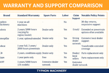 Who Provides the Best warranties on Mini Excavators?