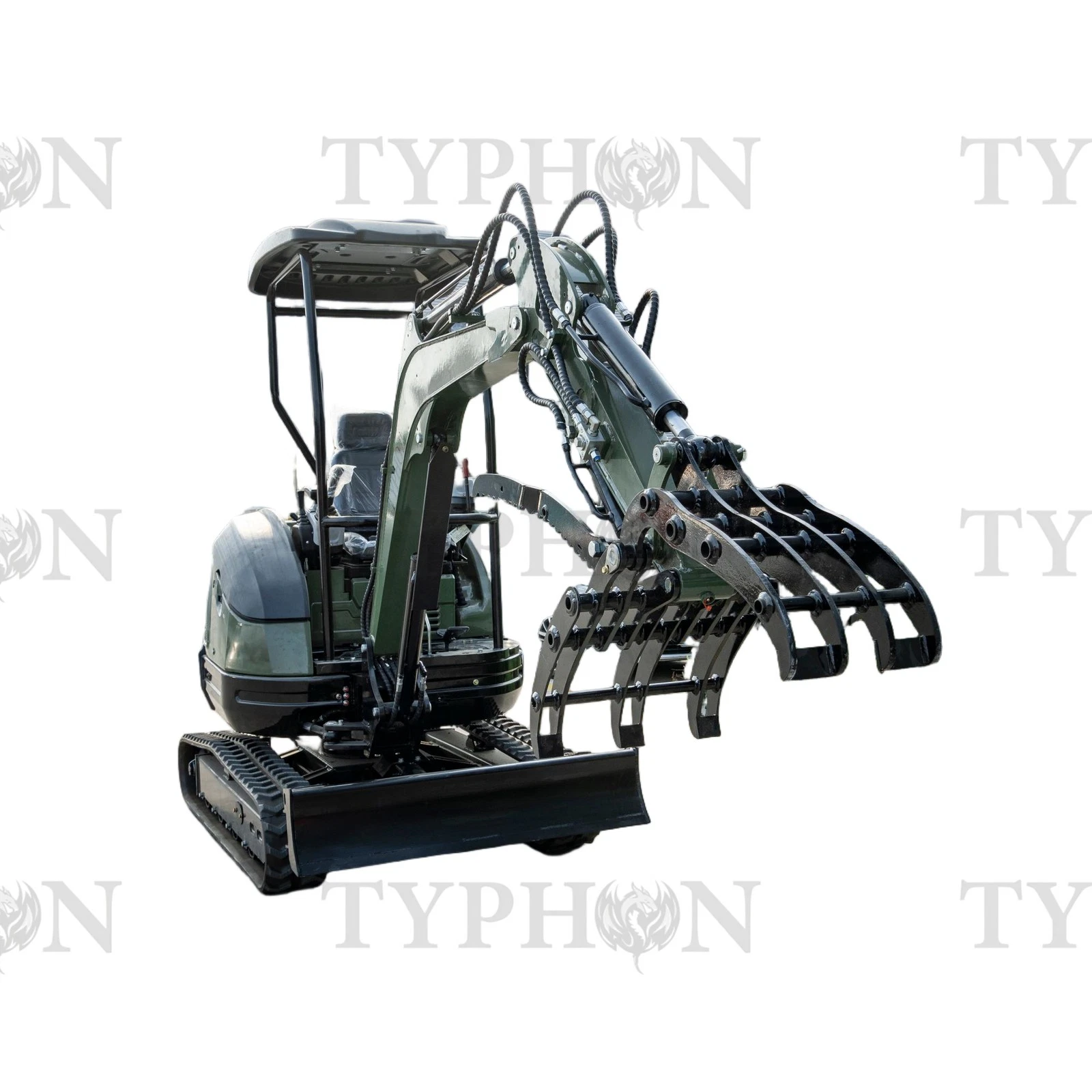 Compact Grapple Attachment For 2-3 ton Mini Excavator Wide Opening Wood Grab 5 Compact Grapple Attachment For 2-3 ton Mini Excavator Wide Opening Wood Grab - Image 5