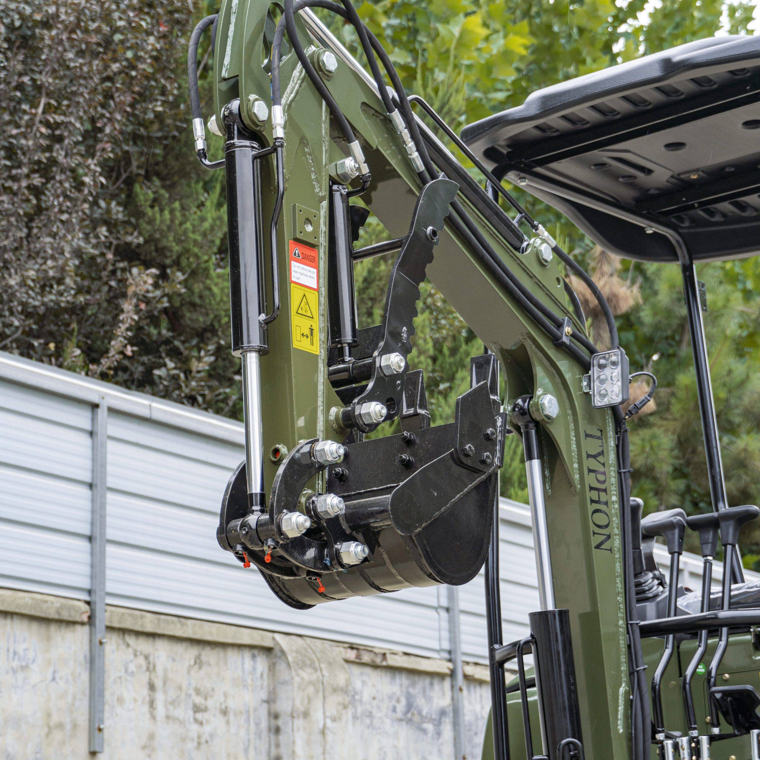 TYPHON TERROR XIII PRO STORM Mini Excavator – 1.3 Ton Trench Digger with Canopy, Hydraulic Thumb Clip, 22.1hp Honda Engine USA 29 TYPHON TERROR XIII PRO STORM Mini Excavator – 1.3 Ton Trench Digger with Canopy, Hydraulic Thumb Clip, 22.1hp Honda Engine USA - Image 29