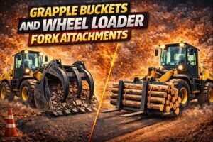 Grapple Buckets and wheel loader fork attachments: which one is best for your job? 4 Grapple Buckets and wheel loader fork attachments: which one is best for your job?