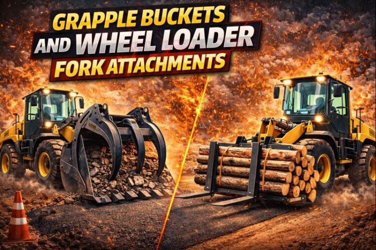 Grapple Buckets and wheel loader fork attachments: which one is best for your job?