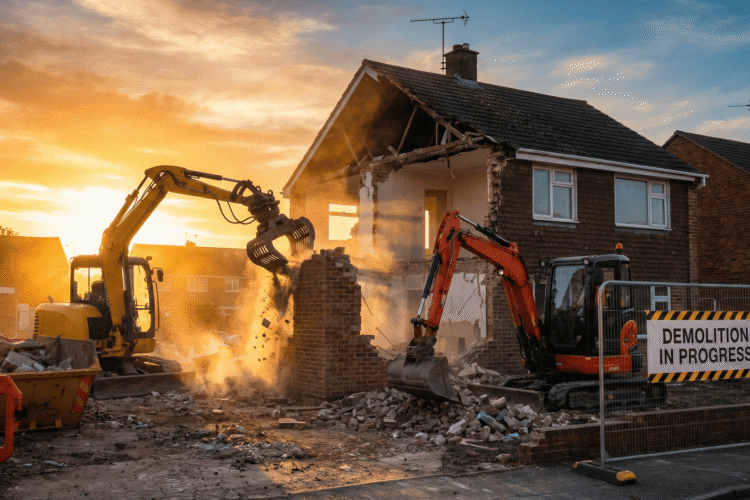 How to demolish a house with mini excavators and save on costs