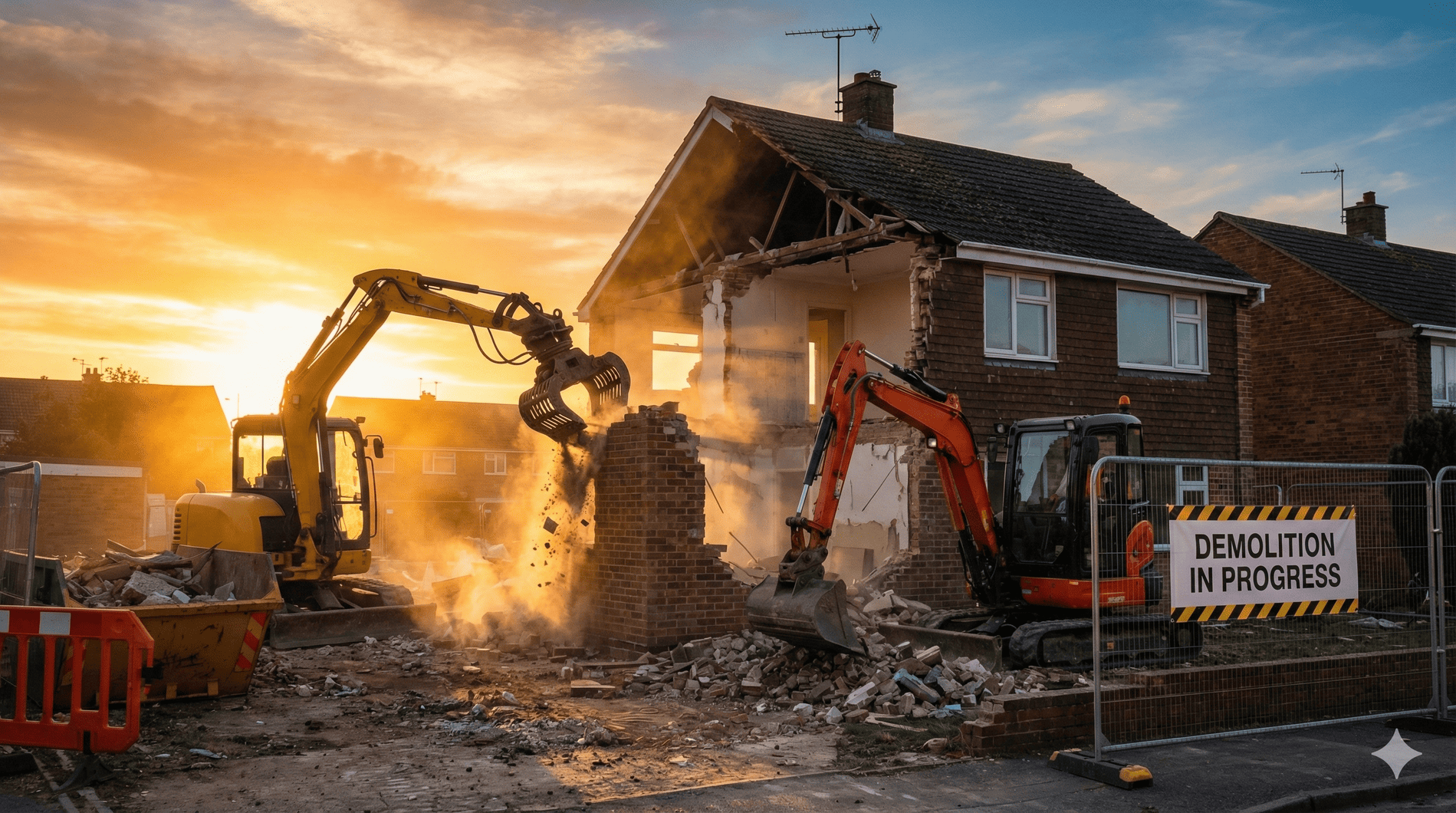 How to demolish a house with mini excavators and save on costs