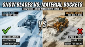 Snow Blades Vs Material Handling Buckets! Dive into our Guide for Wheel Loader Attachments 5 Snow Blades Vs Material Handling Buckets! Dive into our Guide for Wheel Loader Attachments