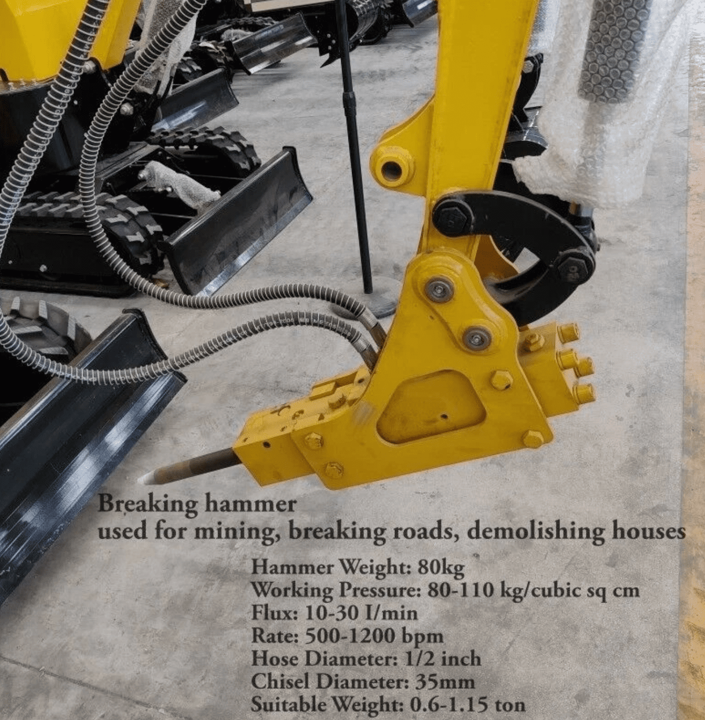 5-in-1 0.8-2 Ton Excavator Attachments Quick Coupler Bucket Ripper Auger Hammer image 4