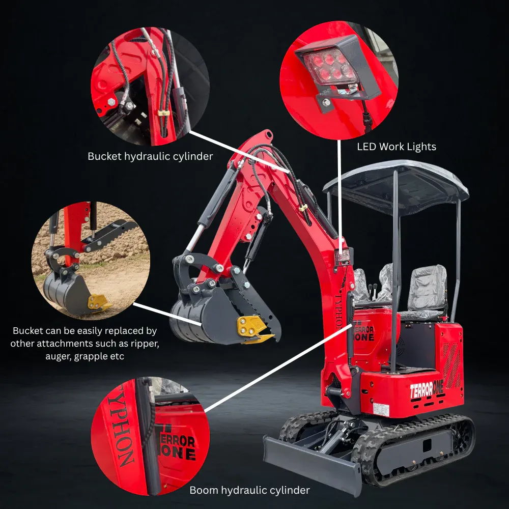 TYPHON TERROR ONE STORM 1 Ton Mini Excavator Trench Digger with Hydraulic Oil Cooler Canopy & Wide Bucket Ideal for Garden, Farm, Park & Road Work Digging, Drilling, Bull-Dozing 6 TYPHON TERROR ONE STORM 1 Ton Mini Excavator Trench Digger with Hydraulic Oil Cooler Canopy & Wide Bucket Ideal for Garden, Farm, Park & Road Work Digging, Drilling, Bull-Dozing - Image 6