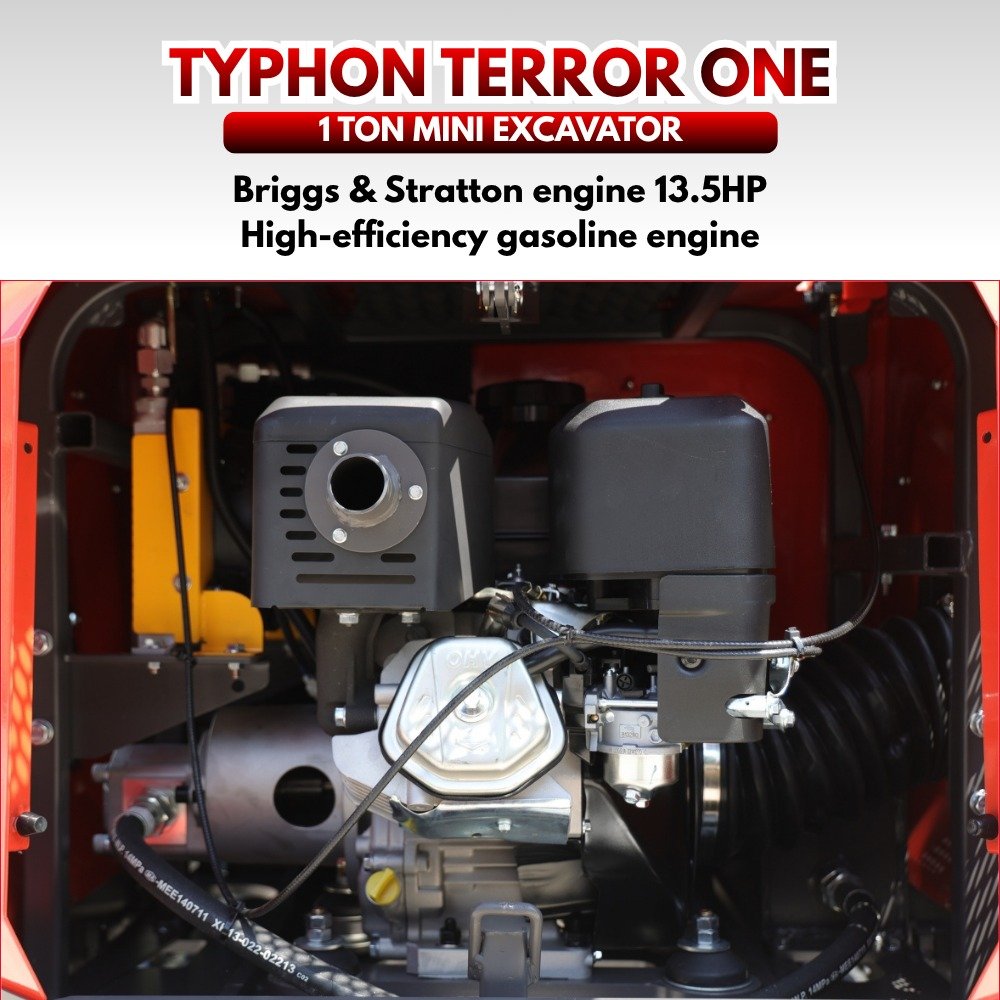 TYPHON TERROR ONE STORM 1 Ton Mini Excavator Trench Digger with Hydraulic Oil Cooler Canopy & Wide Bucket Ideal for Garden, Farm, Park & Road Work Digging, Drilling, Bull-Dozing 14 TYPHON TERROR ONE STORM 1 Ton Mini Excavator Trench Digger with Hydraulic Oil Cooler Canopy & Wide Bucket Ideal for Garden, Farm, Park & Road Work Digging, Drilling, Bull-Dozing - Image 14