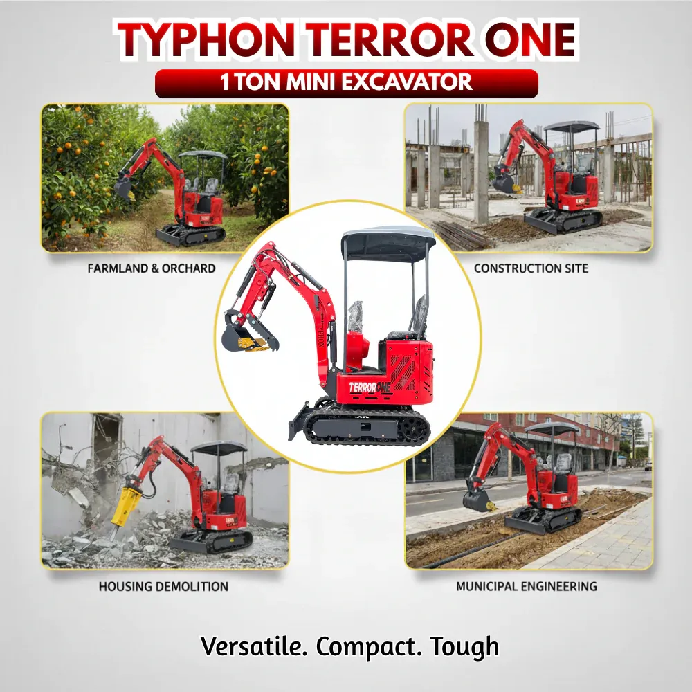 TYPHON TERROR ONE STORM 1 Ton Mini Excavator Trench Digger with Hydraulic Oil Cooler Canopy & Wide Bucket Ideal for Garden, Farm, Park & Road Work Digging, Drilling, Bull-Dozing 9 TYPHON TERROR ONE STORM 1 Ton Mini Excavator Trench Digger with Hydraulic Oil Cooler Canopy & Wide Bucket Ideal for Garden, Farm, Park & Road Work Digging, Drilling, Bull-Dozing - Image 9