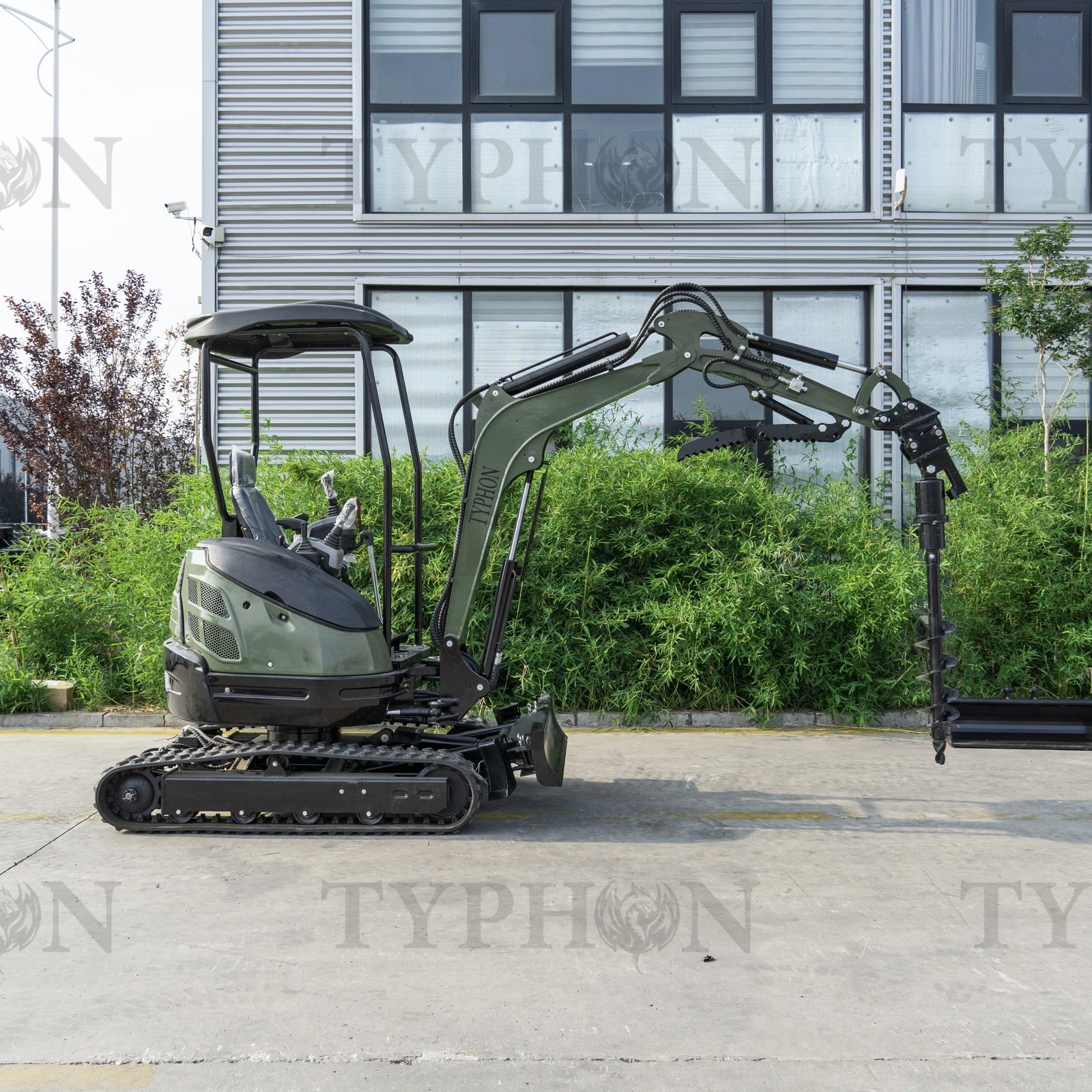 Auger Attachment For 2-3 ton Mini Excavator 7.9in Auger Bit Earth Drilling