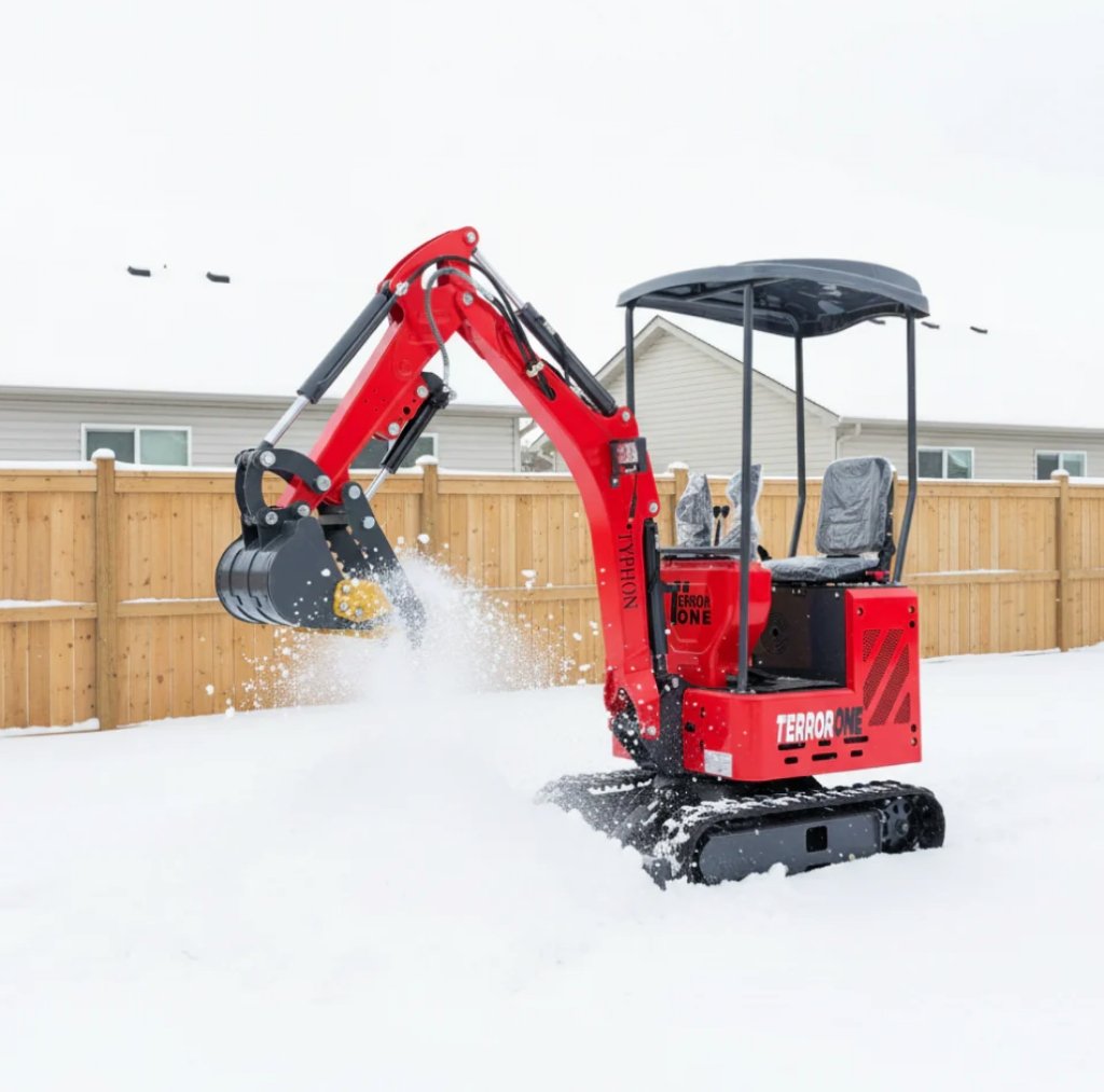 TYPHON TERROR ONE STORM 1 Ton Mini Excavator Trench Digger with Hydraulic Oil Cooler Canopy & Wide Bucket Ideal for Garden, Farm, Park & Road Work Digging, Drilling, Bull-Dozing 5 TYPHON TERROR ONE STORM 1 Ton Mini Excavator Trench Digger with hydraulic oil cooler Canopy