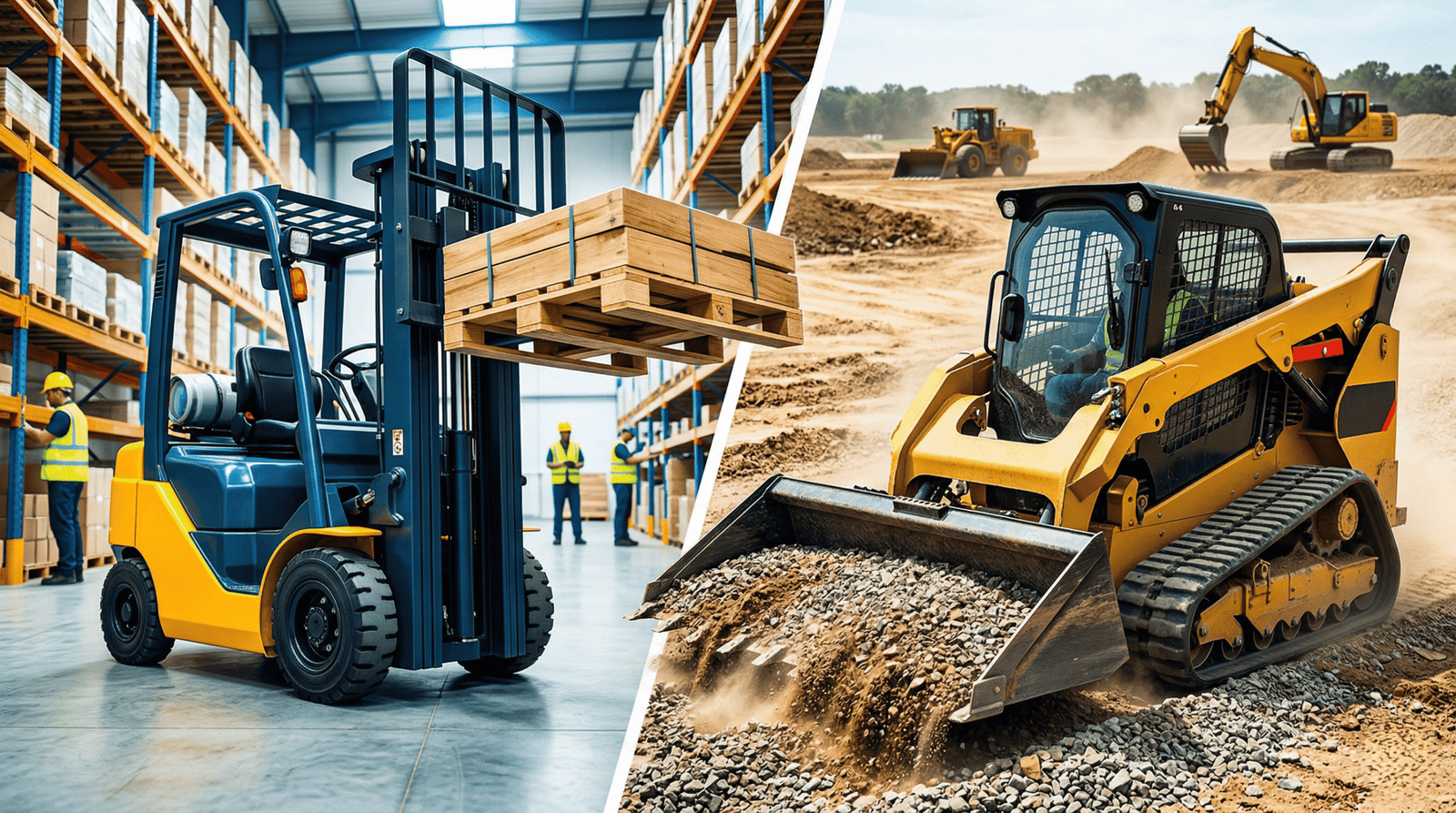 Forklift vs. Skid Steer: Discover which machinery is ideal for your business!