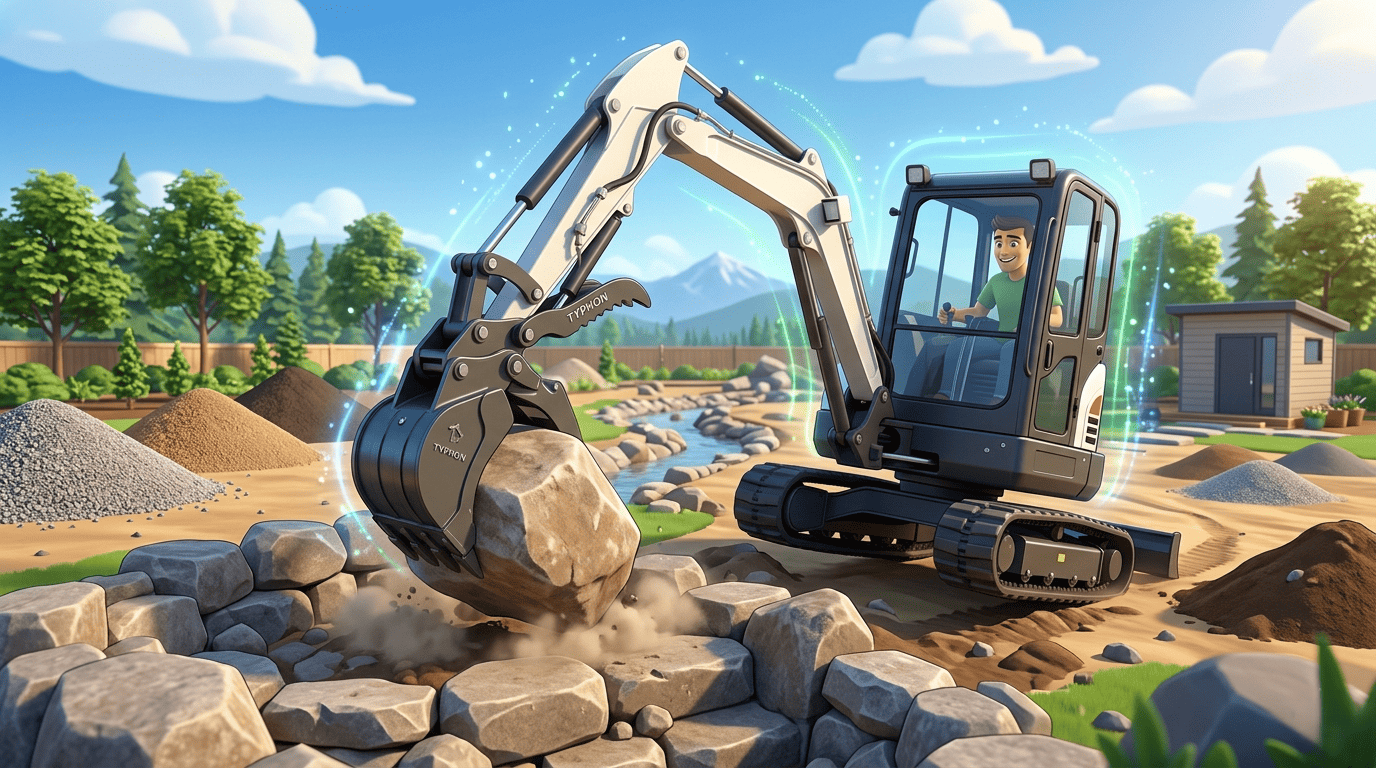 Typhon Hydraulic Thumb: Explore creative applications for mini excavators!