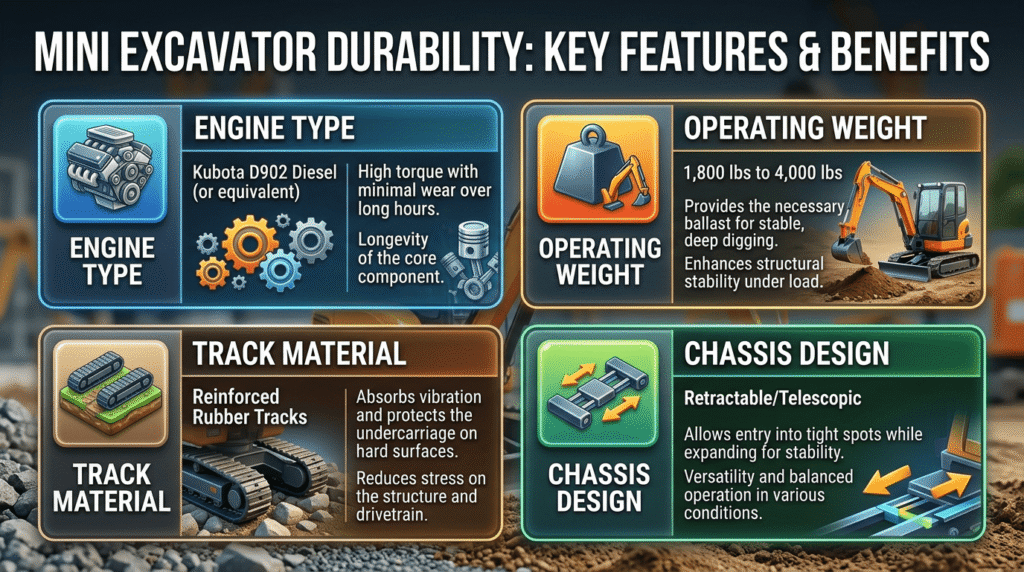 durable micro excavator Features