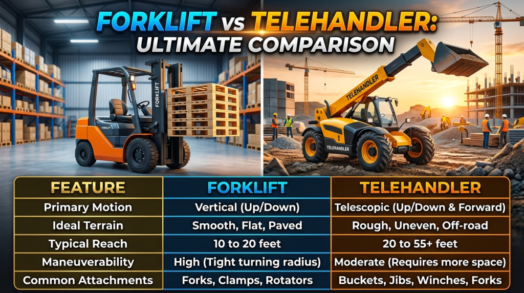 Forklift vs Telehandler Master Comparison