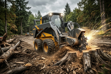TYPHON Skid Steer Stump Grinder is your solution for quick tree root removal. Experience unmatched power!