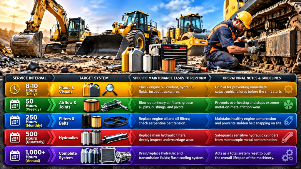 Heavy Equipment Maintenance Checklist Table
