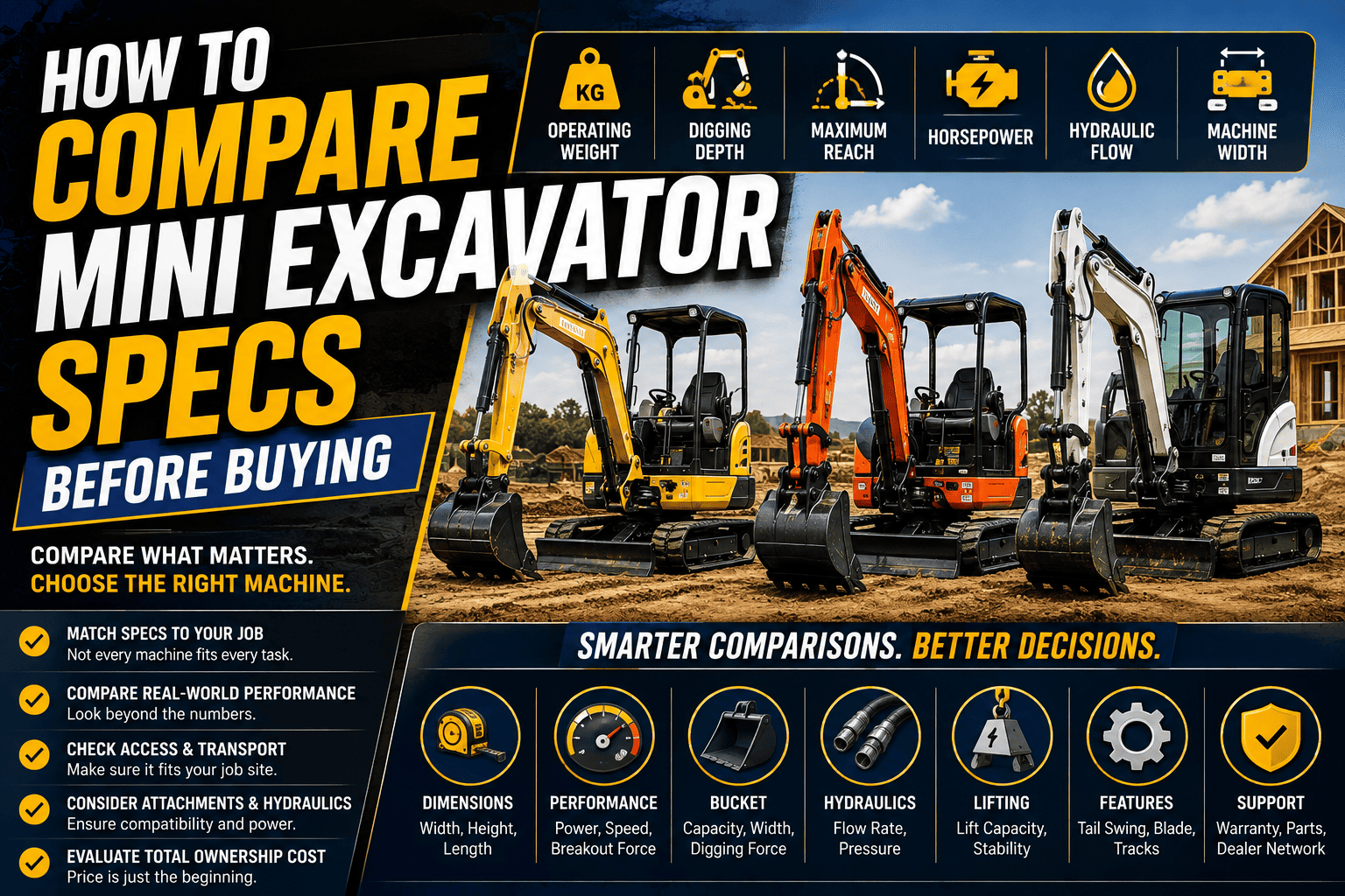 How to Compare Mini Excavator Specs Before Buying