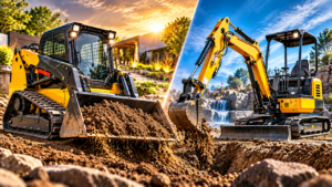 Skid steer vs mini excavator: Discover which machine reigns supreme for your next landscaping project!