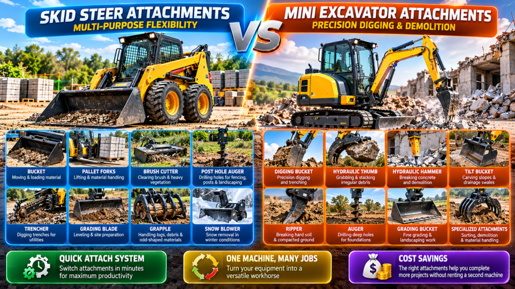 Skid steer vs mini excavator: Discover which machine reigns supreme for your next landscaping project! 1 skid steer vs mini excavator for landscaping